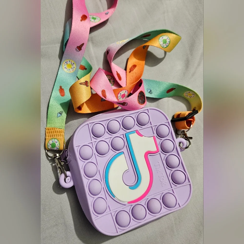 Tiktok Small Purple Pop It Fidget Crossbody Bag - Picture 5 of 5